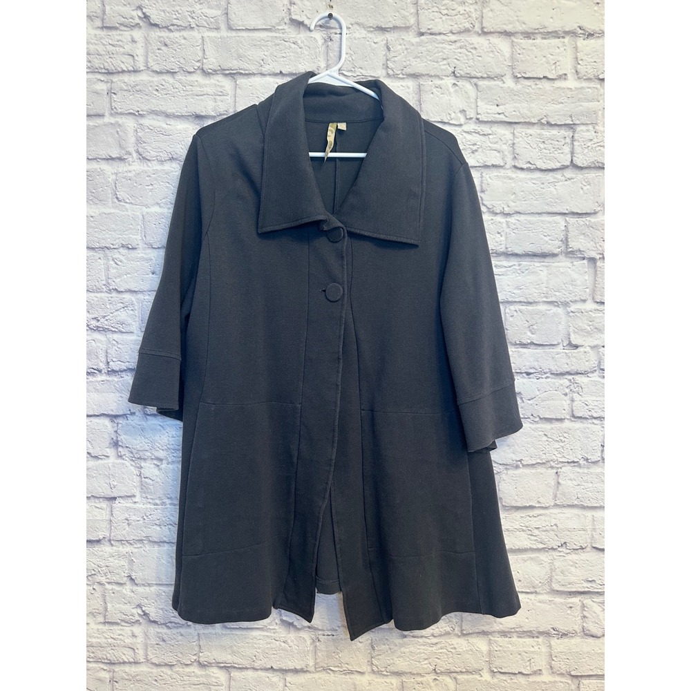Comfy USA Shawl Collar 3/4 Sleeve Open Front Cardigan Coat L